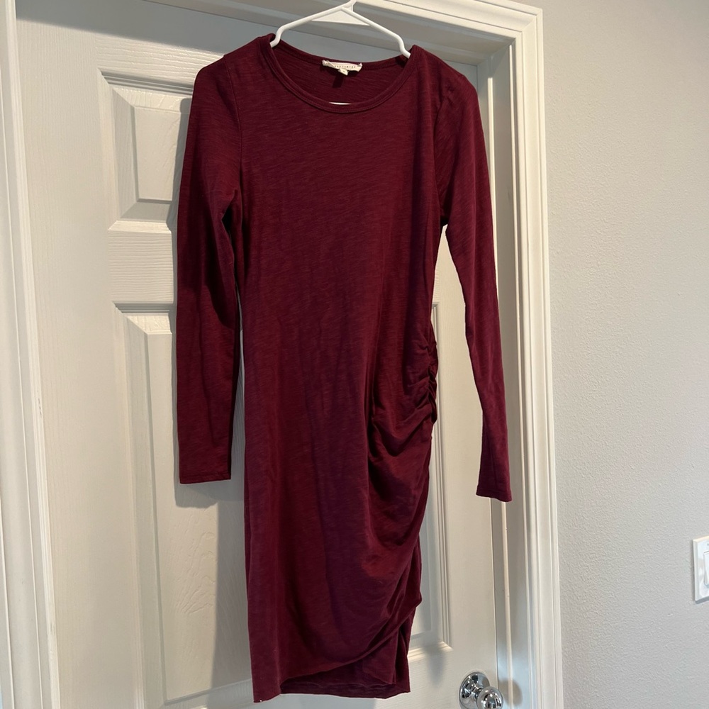 VICI long sleeve side ruched dress